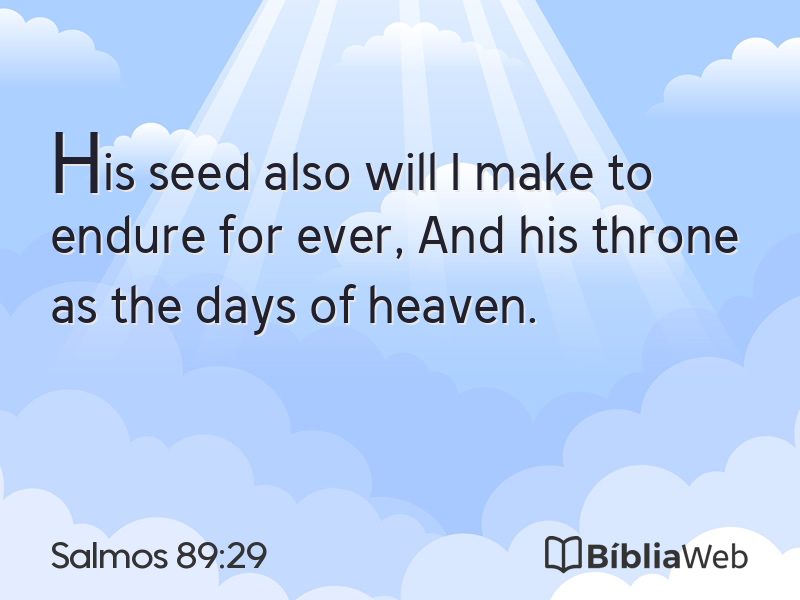 Salmos 89:29 em imagem para compartilhar