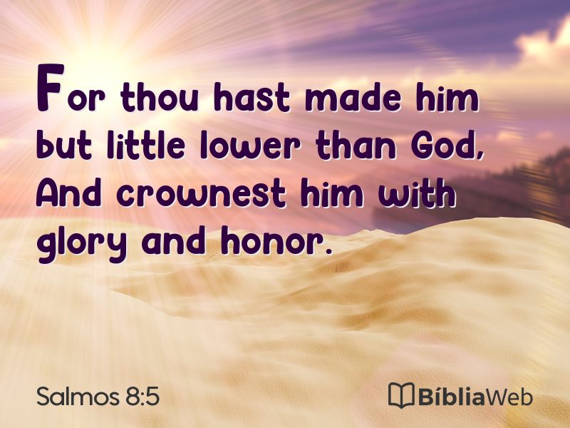 Salmos 8:5 em imagem para compartilhar