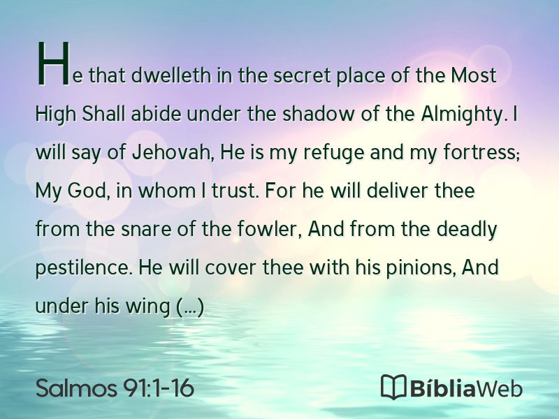 Salmos 91:1-16 em imagem para compartilhar