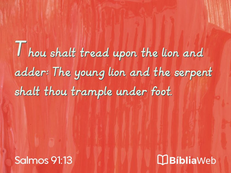 Salmos 91:13 em imagem para compartilhar