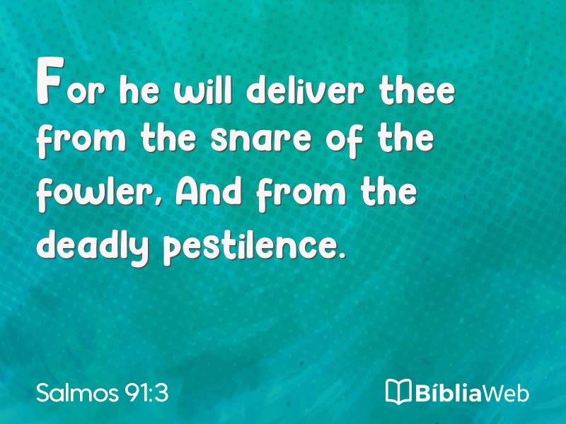 Salmos 91:3 em imagem para compartilhar