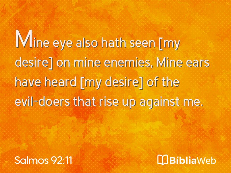 Salmos 92:11 em imagem para compartilhar