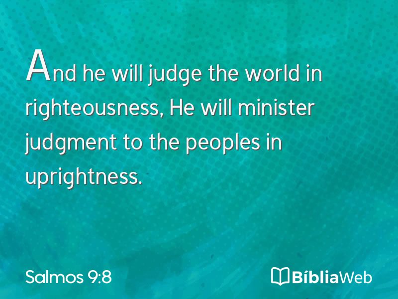Salmos 9:8 em imagem para compartilhar