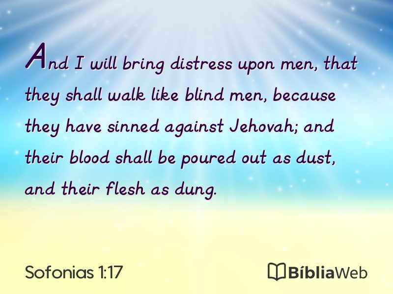 Sofonias 1:17 em imagem para compartilhar