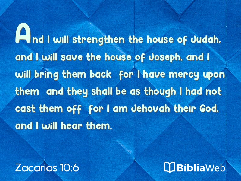 Zacarias 10:6 em imagem para compartilhar