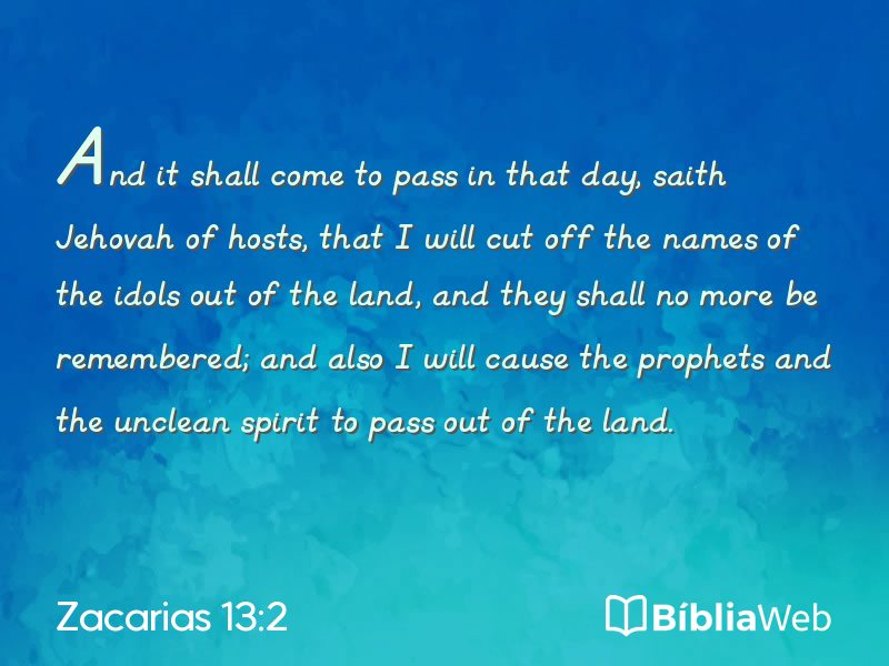 Zacarias 13:2 em imagem para compartilhar