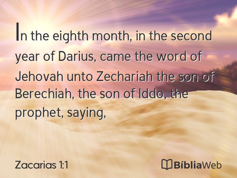 Zacarias 1:1 em imagem para compartilhar