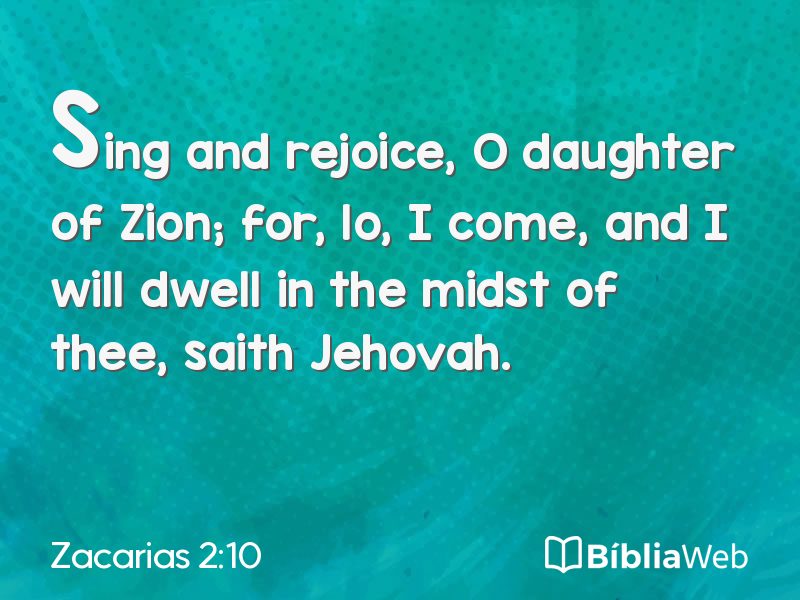 Zacarias 2:10 em imagem para compartilhar