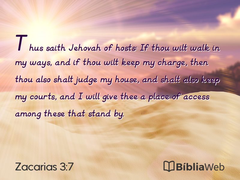 Zacarias 3:7 em imagem para compartilhar