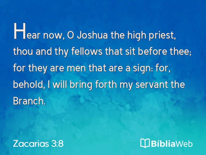 Zacarias 3:8 em imagem para compartilhar