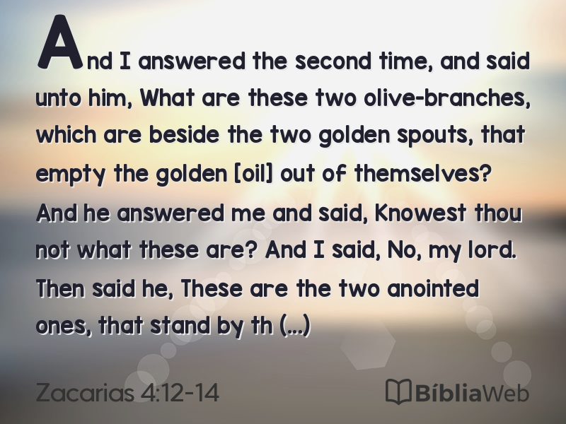 Zacarias 4:12-14 em imagem para compartilhar