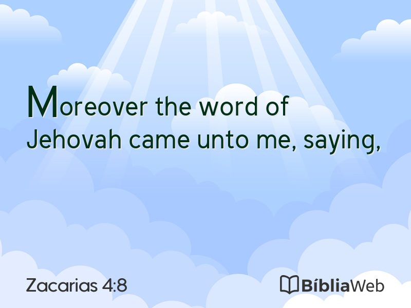 Zacarias 4:8 em imagem para compartilhar