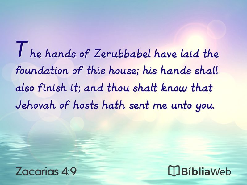 Zacarias 4:9 em imagem para compartilhar