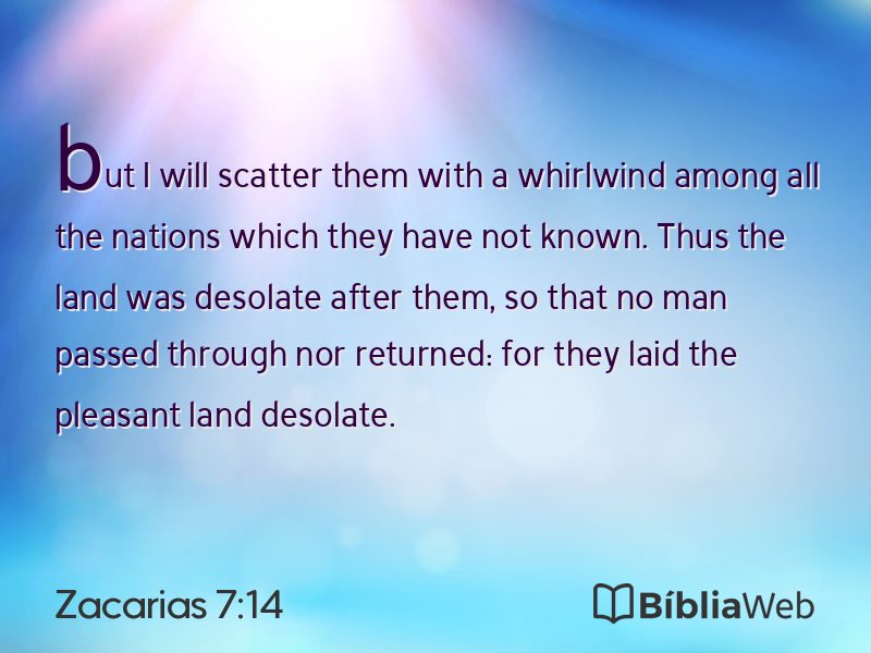 Zacarias 7:14 em imagem para compartilhar