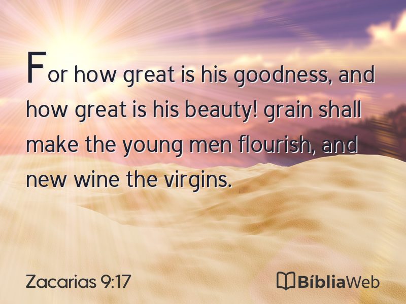 Zacarias 9:17 em imagem para compartilhar