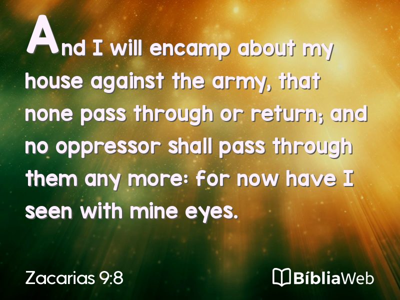 Zacarias 9:8 em imagem para compartilhar