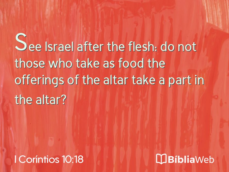 I Coríntios 10:18 em imagem para compartilhar