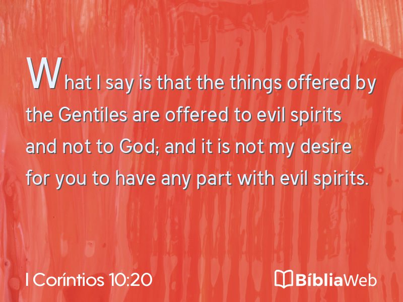 I Coríntios 10:20 em imagem para compartilhar