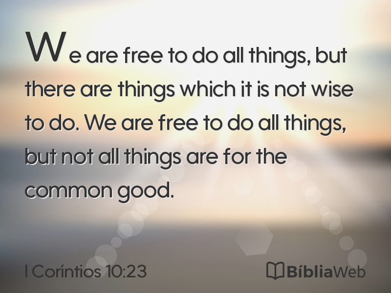 I Coríntios 10:23 em imagem para compartilhar