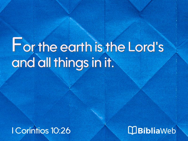 I Coríntios 10:26 em imagem para compartilhar