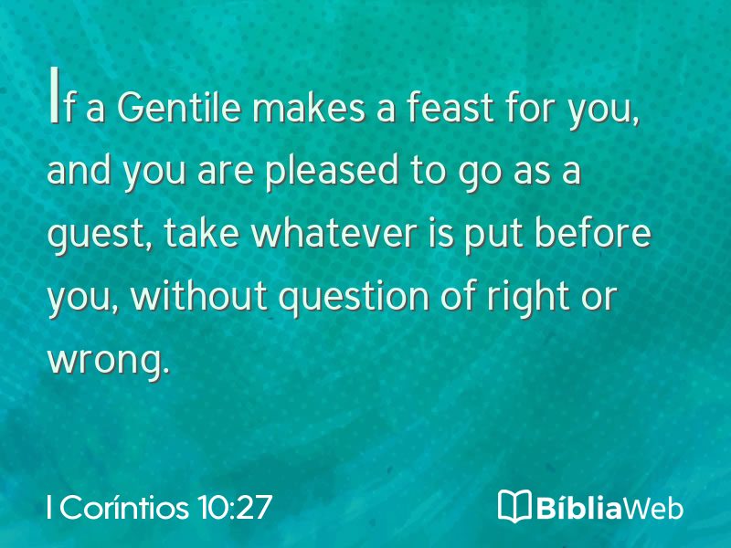 I Coríntios 10:27 em imagem para compartilhar