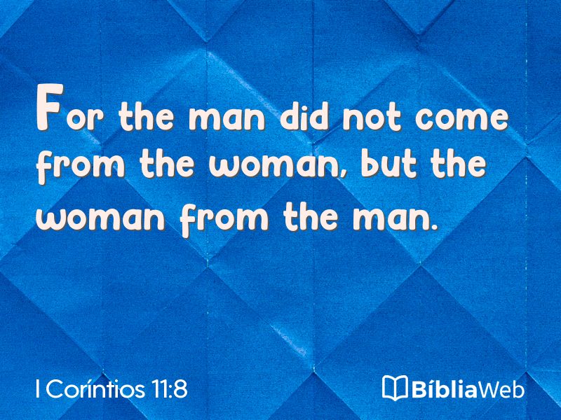 I Coríntios 11:8 em imagem para compartilhar
