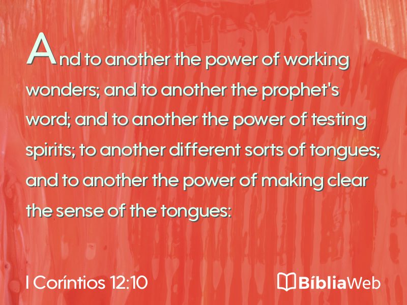 I Coríntios 12:10 em imagem para compartilhar