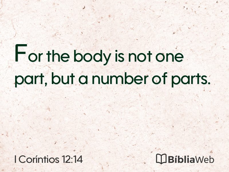 I Coríntios 12:14 em imagem para compartilhar
