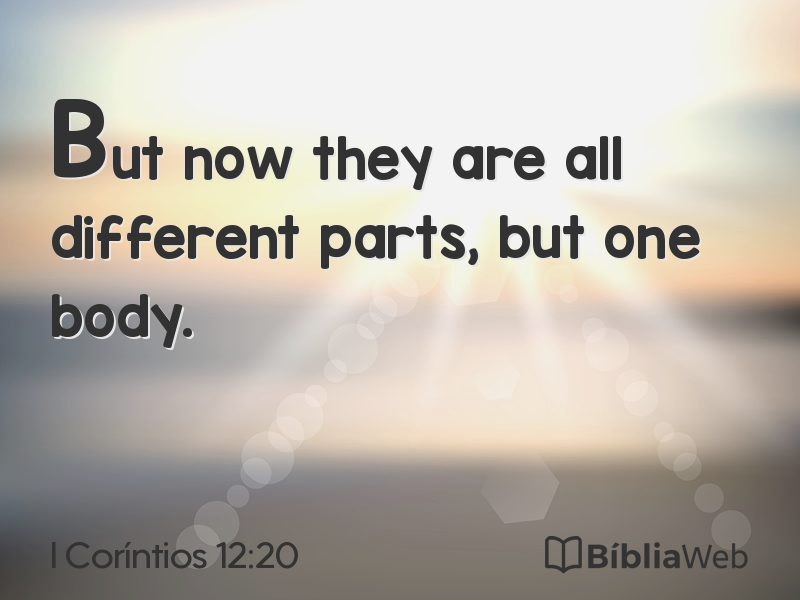 I Coríntios 12:20 em imagem para compartilhar