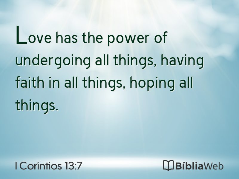 I Coríntios 13:7 em imagem para compartilhar