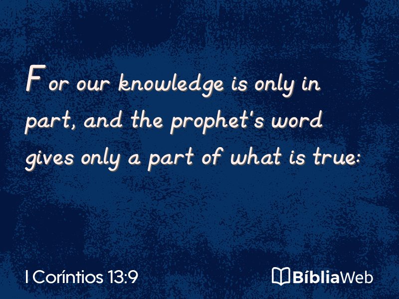 I Coríntios 13:9 em imagem para compartilhar
