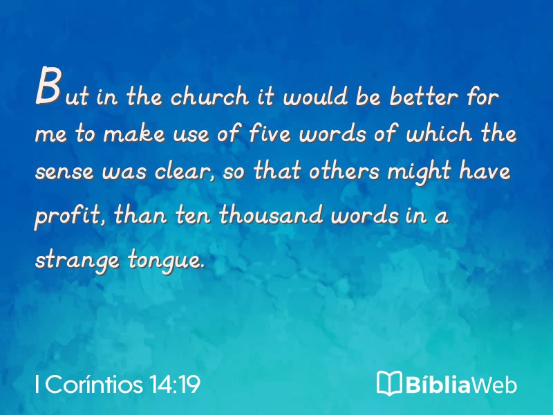 I Coríntios 14:19 em imagem para compartilhar
