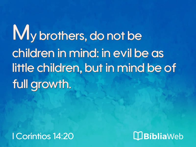 I Coríntios 14:20 em imagem para compartilhar