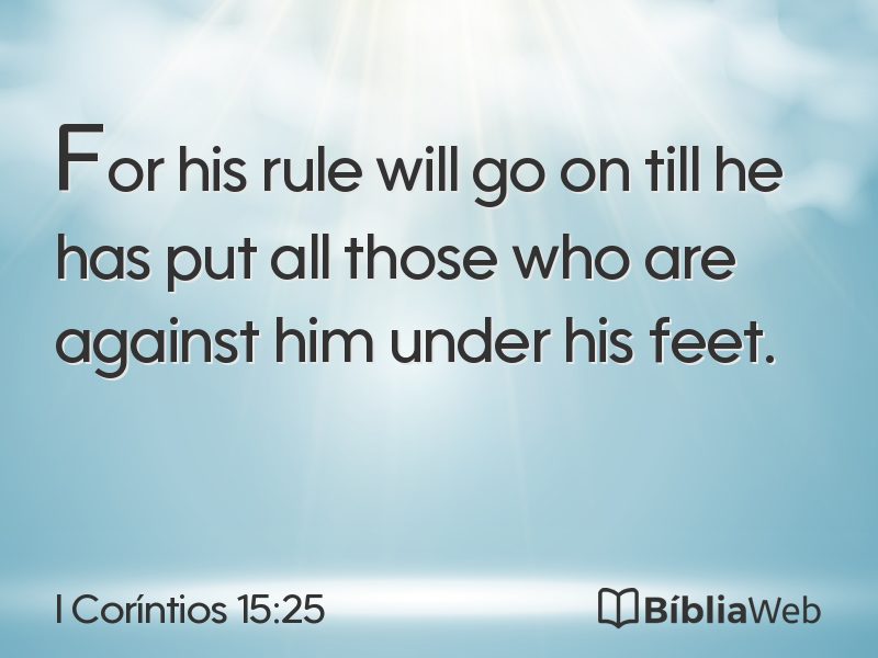 I Coríntios 15:25 em imagem para compartilhar