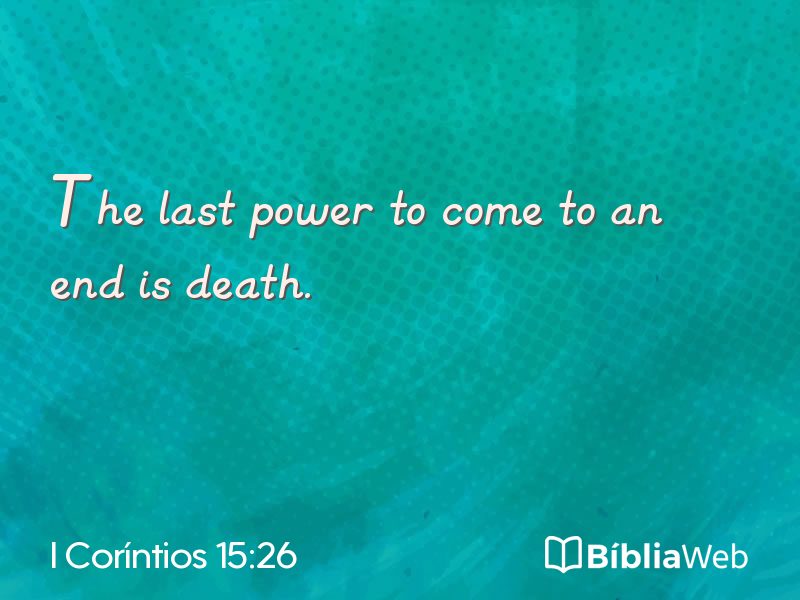 I Coríntios 15:26 em imagem para compartilhar