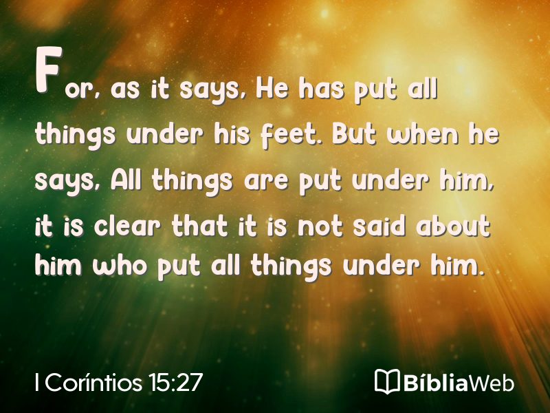 I Coríntios 15:27 em imagem para compartilhar