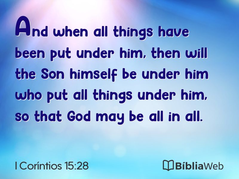 I Coríntios 15:28 em imagem para compartilhar