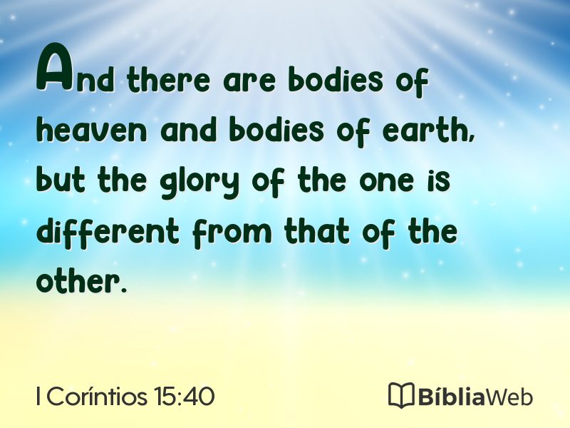 I Coríntios 15:40 em imagem para compartilhar