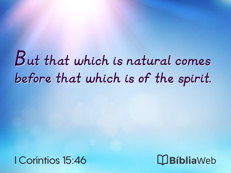 I Coríntios 15:46 em imagem para compartilhar