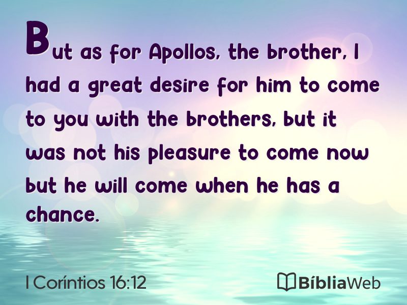 I Coríntios 16:12 em imagem para compartilhar