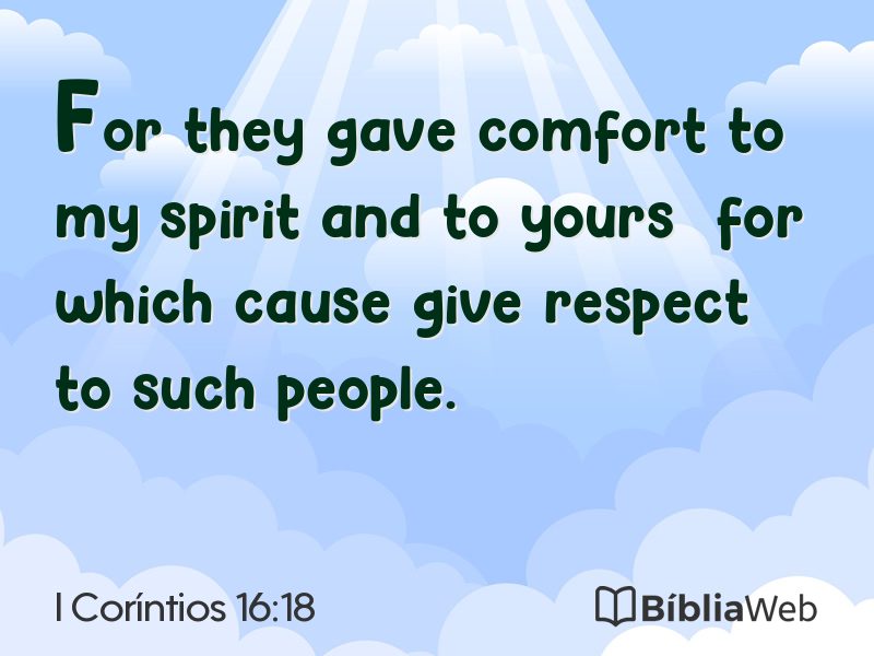 I Coríntios 16:18 em imagem para compartilhar