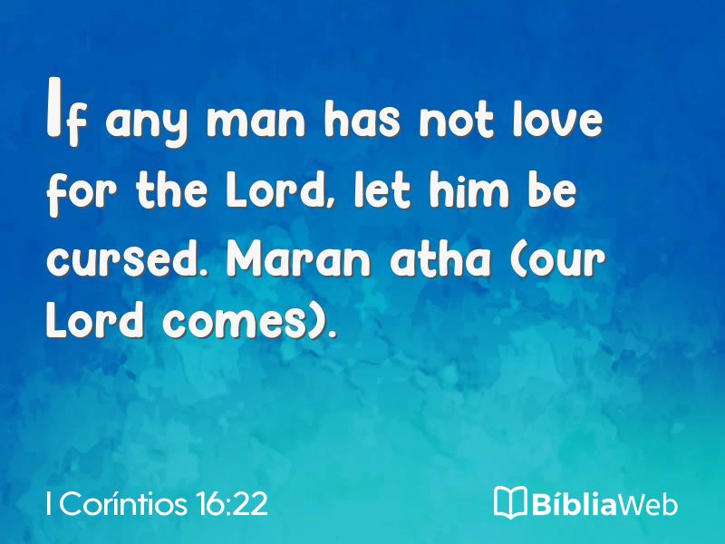I Coríntios 16:22 em imagem para compartilhar