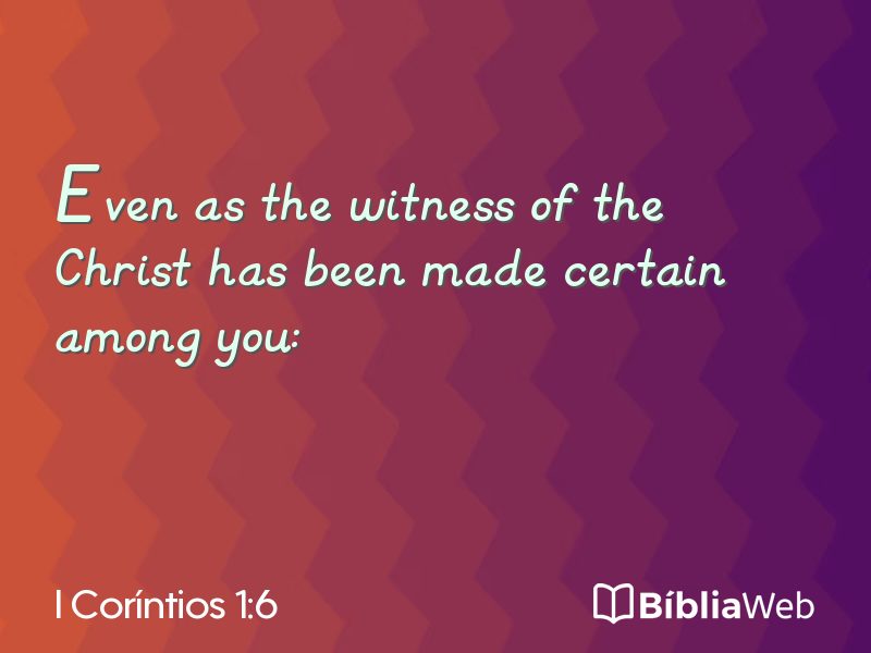 I Coríntios 1:6 em imagem para compartilhar