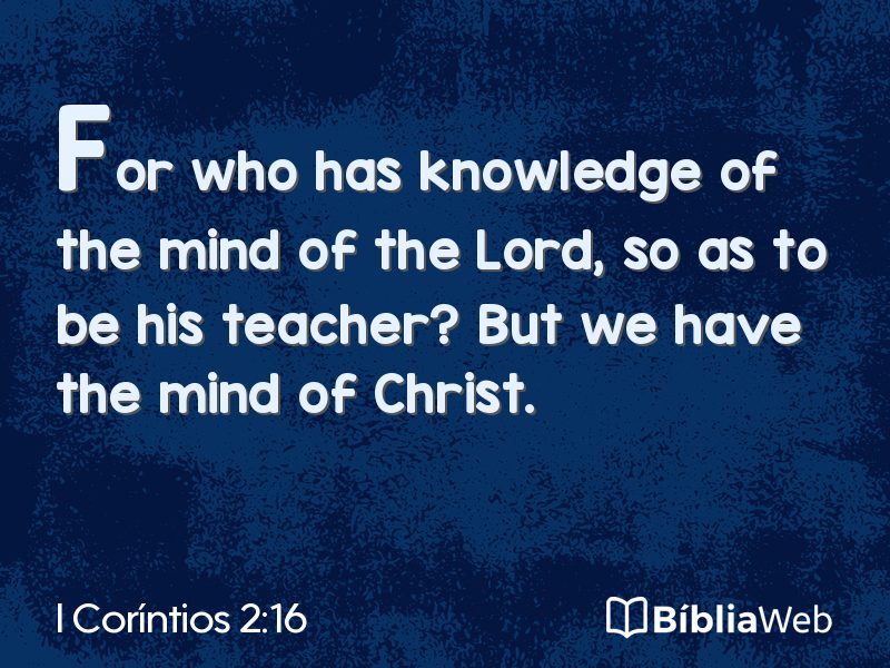 I Coríntios 2:16 em imagem para compartilhar