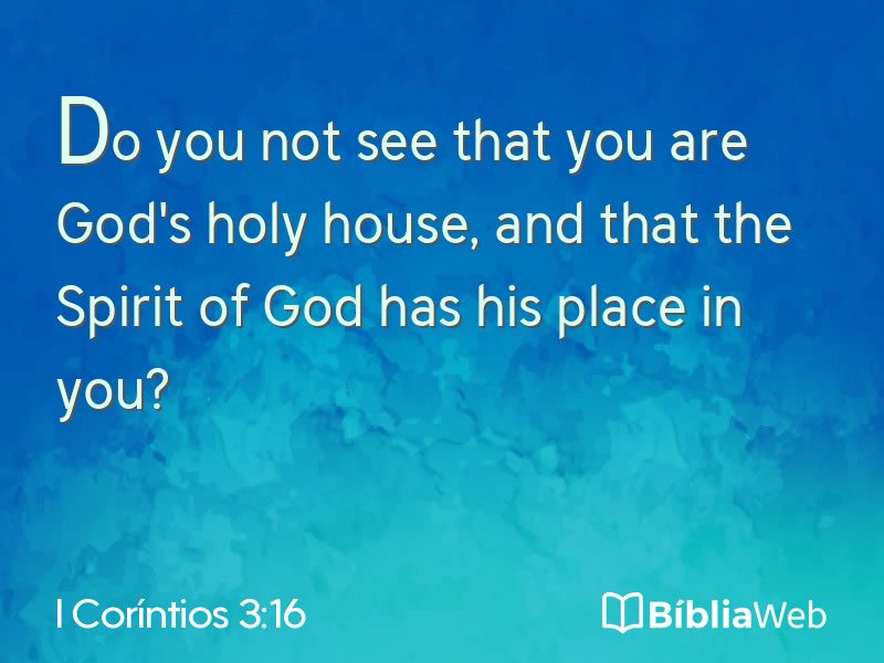 I Coríntios 3:16 em imagem para compartilhar