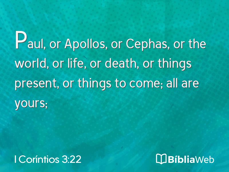 I Coríntios 3:22 em imagem para compartilhar