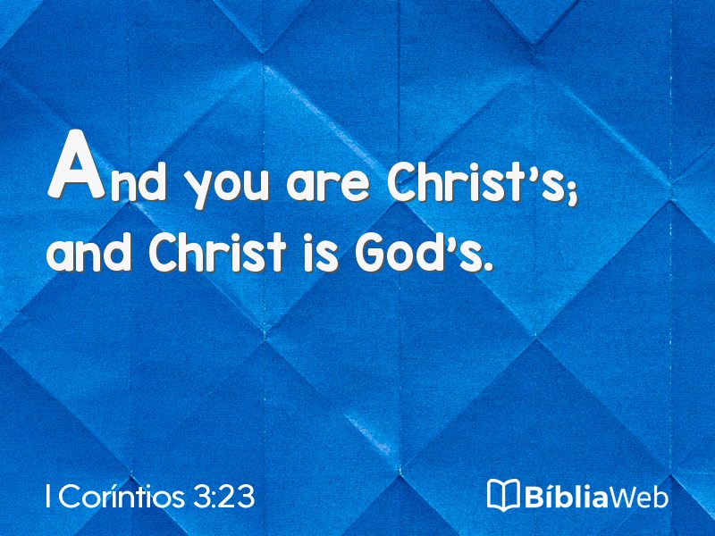 I Coríntios 3:23 em imagem para compartilhar