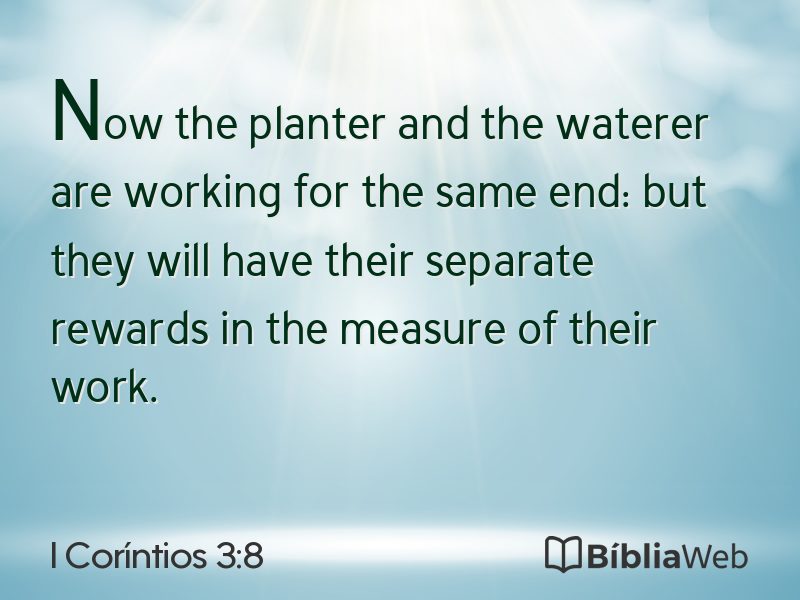 I Coríntios 3:8 em imagem para compartilhar