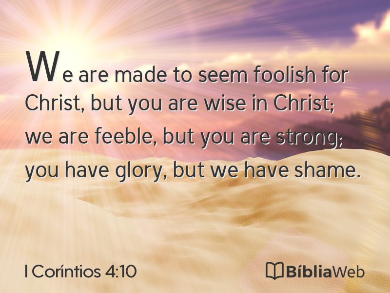 I Coríntios 4:10 em imagem para compartilhar