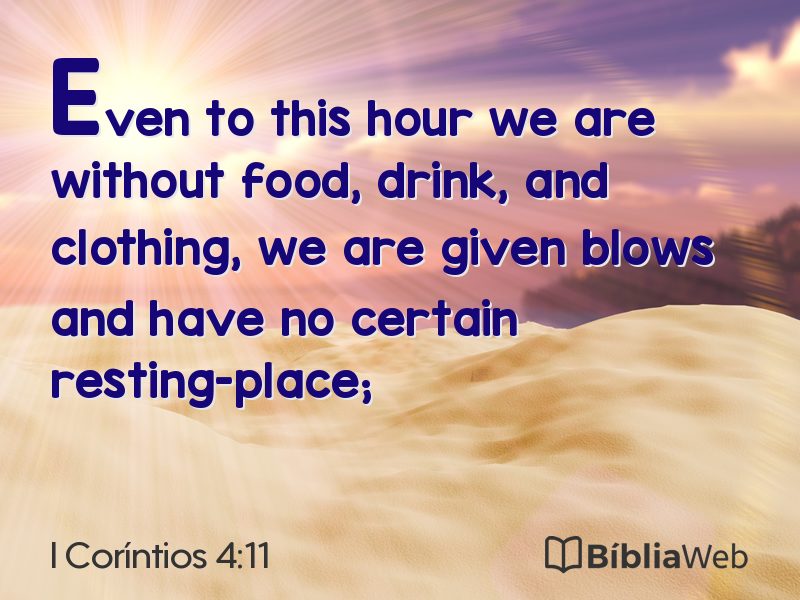 I Coríntios 4:11 em imagem para compartilhar